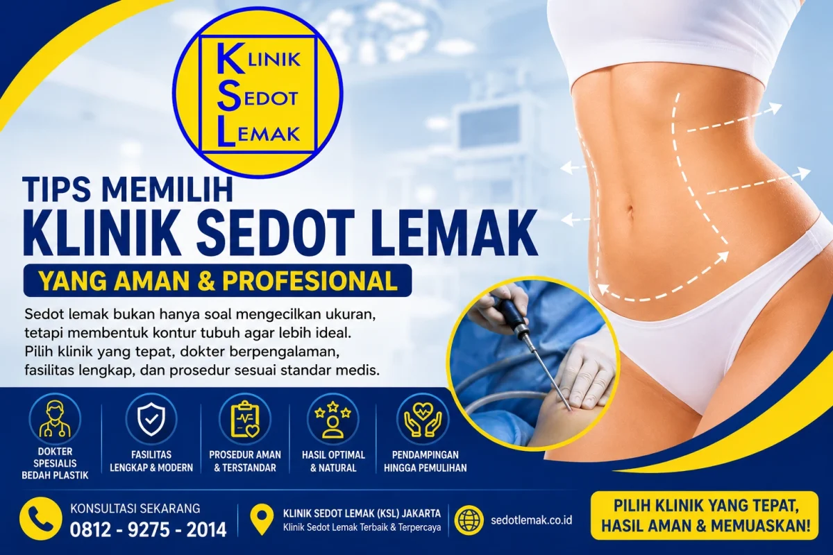 Tips memilih Klinik Sedot Lemak yang aman dan profesional dengan Dokter Spesialis Bedah Plastik, fasilitas modern, serta layanan konsultasi KSL Jakarta.